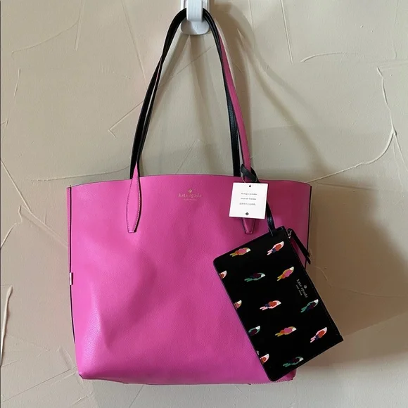 TESERVED Kate Spade Molly Flock Large Reversible Tote with Pouch - NWT Leather - Picture 7 of 17